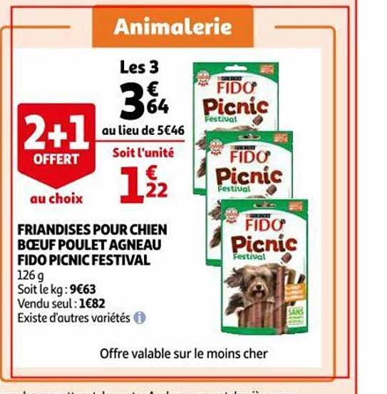 friandises pour chien bœuf poulet agneau fido picnic festival