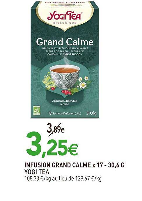 infusion grand calme x17 - 30,6 g yogi tea