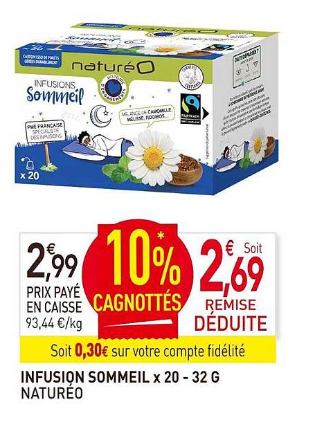 infusion sommeil x20 - 32 g naturéo