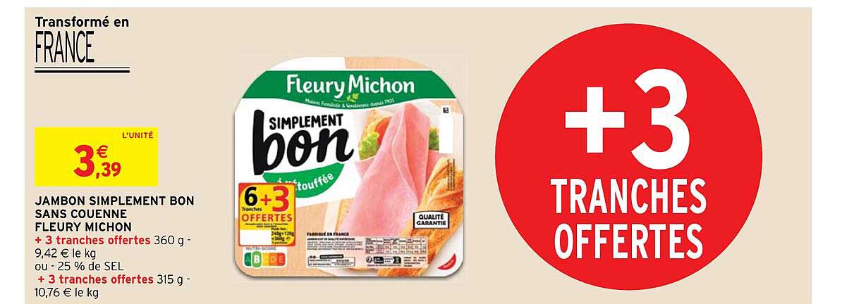 jambon simplement bon sans couenne fleury michon