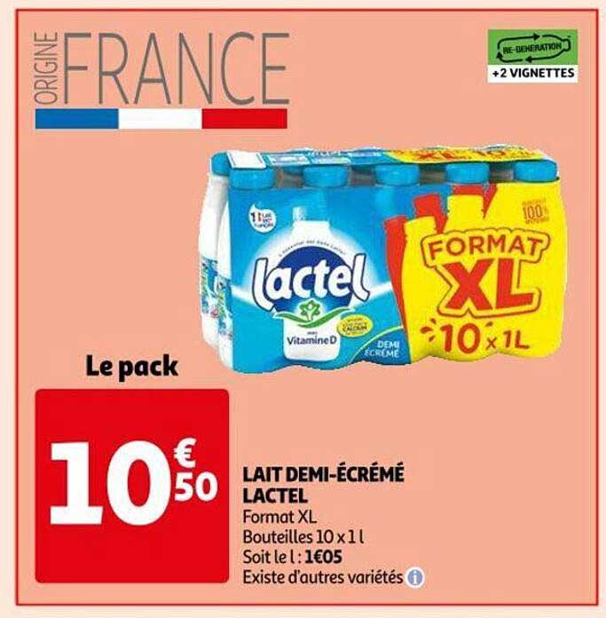 lait demi-écrémé lactel