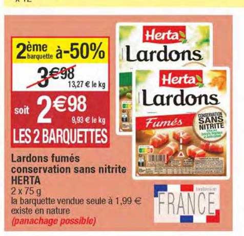 Lardons Fumés Conservation Sans Nitrite Herta