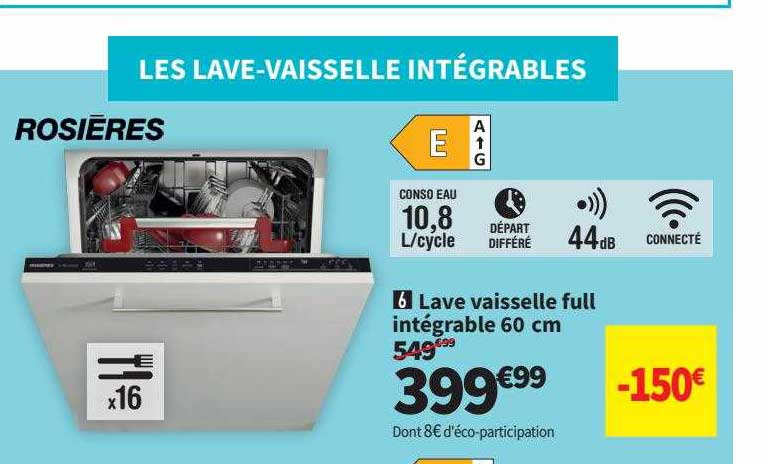 Lave Vaisselle Full Intégrable 60 Cm Rosières