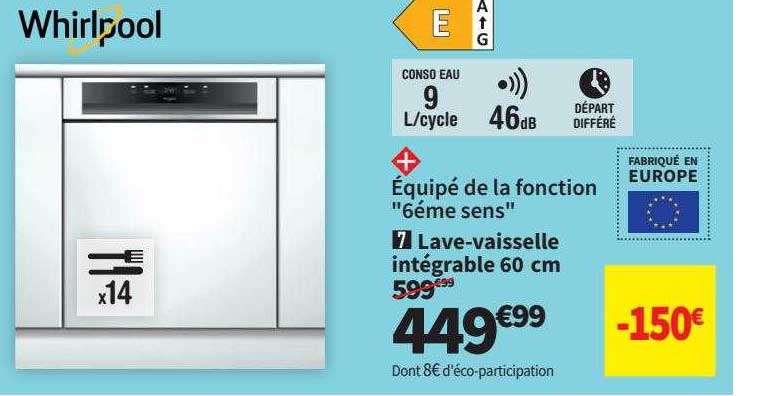 Lave-vaisselle Intégrable 60 Cm Whirlpool