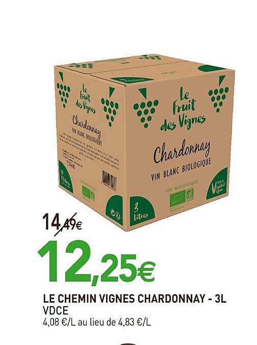 le chemin vignes chardonnay - 3 l vdce