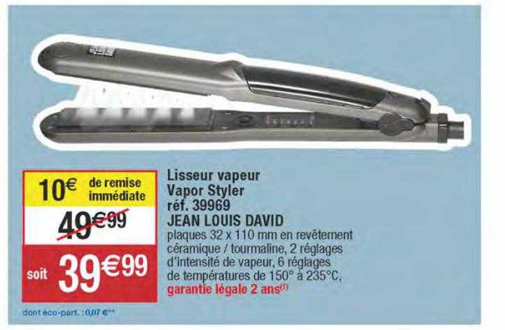 lisseur vapeur vapor styler réf. 39969 jen louis david