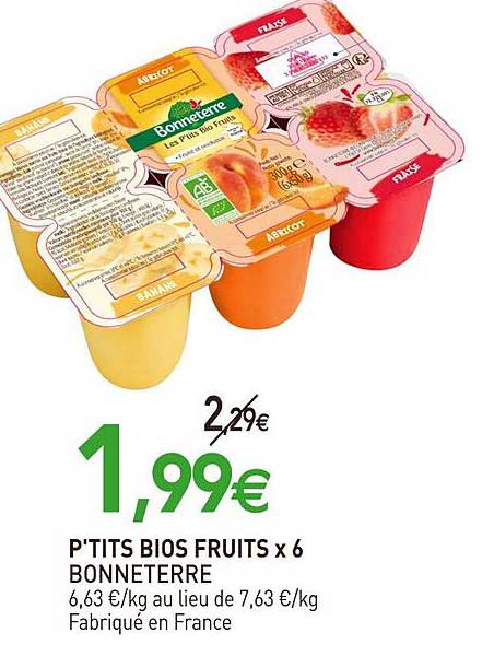p'tits bios fruits x6 bonneterre