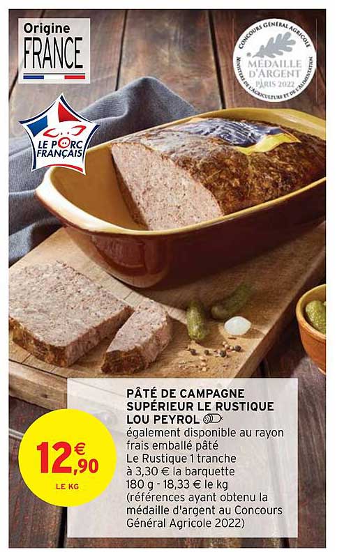 pâté de campagne supérieur le rustique lou peyrol