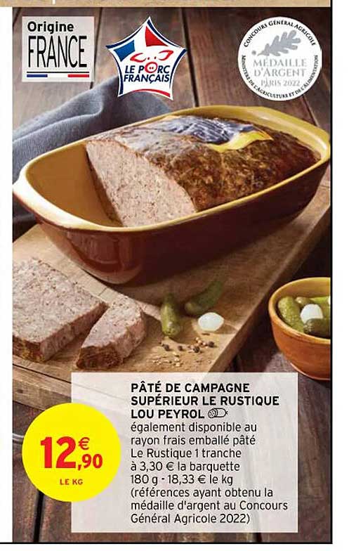 pâté de campagne supérieur le rustique lou peyrol