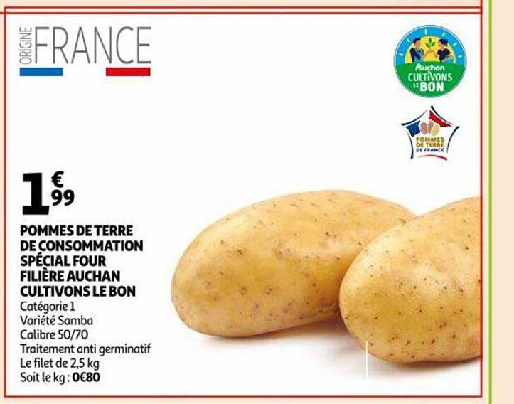 pommes de terre de consommation spécial four filière auchan cultivons le bon