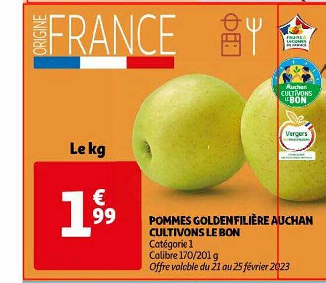 pommes golden filière auchan cultivons le bon