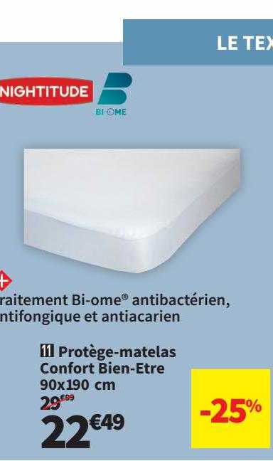 protège-matelas confort bien-être 90 x 190 cm