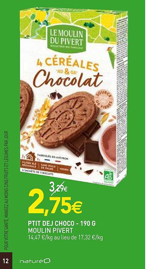 ptit dej choco - 190 g moulin pivert