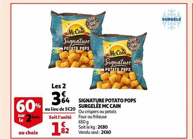 signature potato pops surgelée mc cain