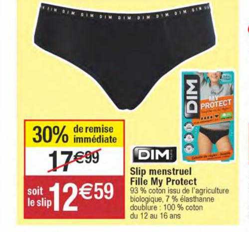 slip menstruel fille my protect dim