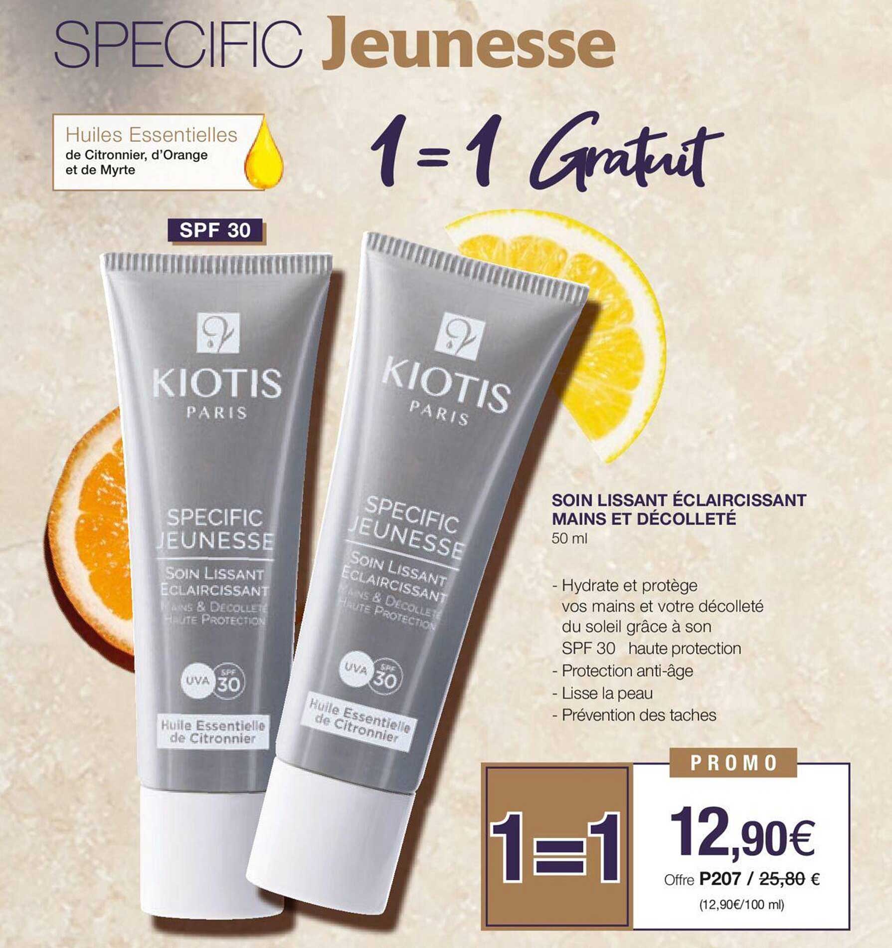 soin lissant éclaircissant mains et décolleté kiotis paris