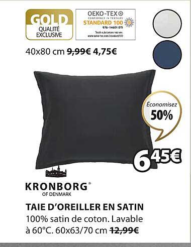 taie d'oreiller en satin kronborg