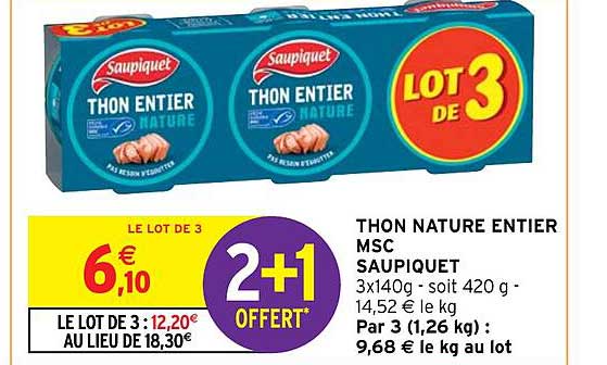 Thon Nature Entier Msc Saupiquet