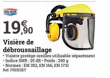 visière de débroussaillage solidur