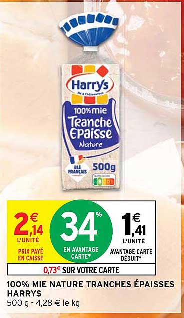100% mie nature tranches épaisses harrys