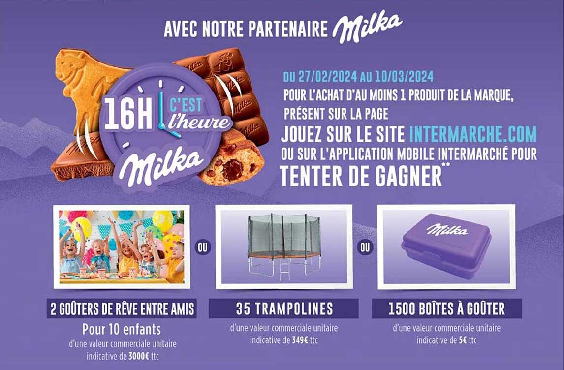 2 goûters de rêve entre amis  ou 35 trampolines ou 1500 boîtes à goûter