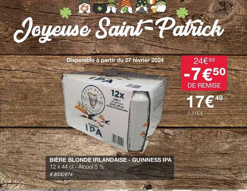 bière blonde irlandaise - guinness ipa