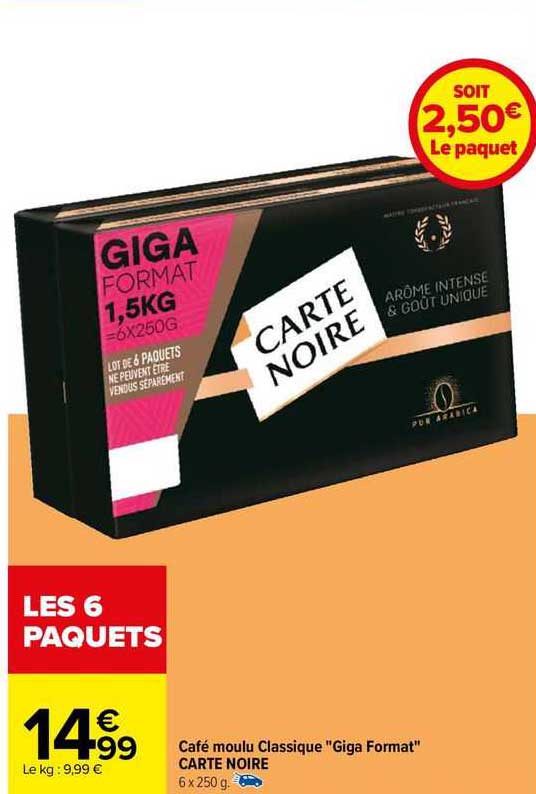 café moulu classique "giga format" carte noire