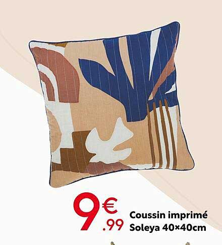 coussin imprimé soleya 40 x 40 cm