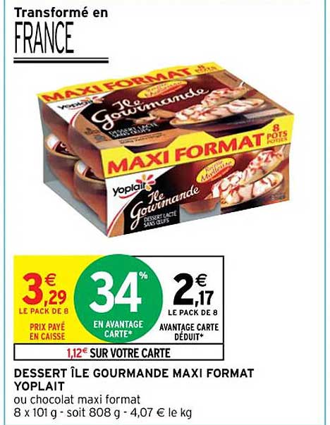 dessert île gourmande maxi format yoplait