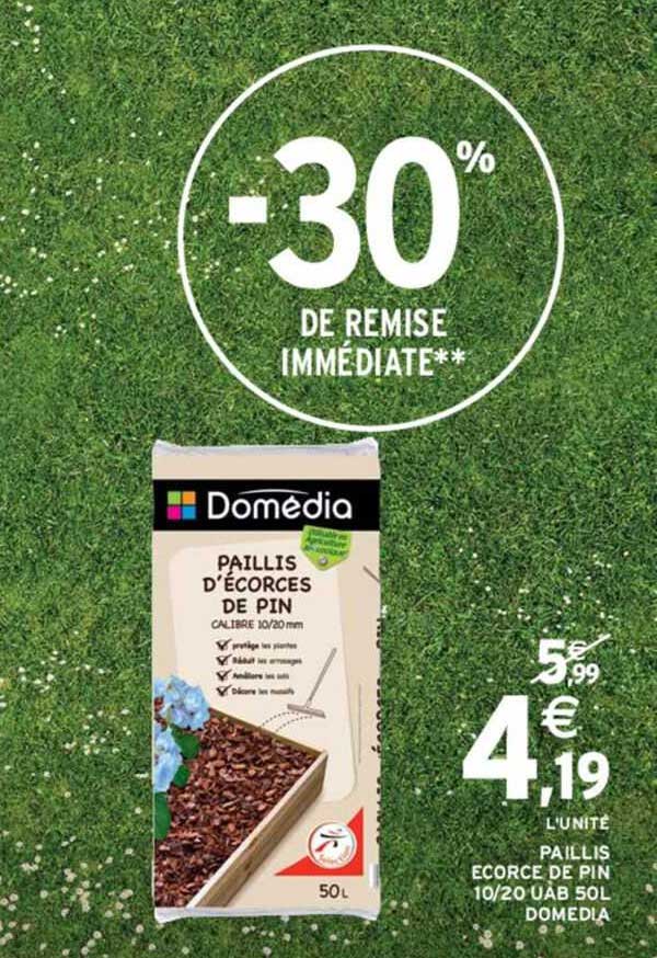 paillis écorce de pin 10/20 uab 50 l domédia