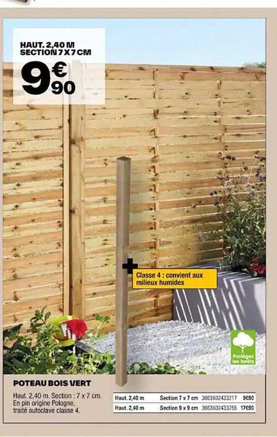 Poteau Bois Vert