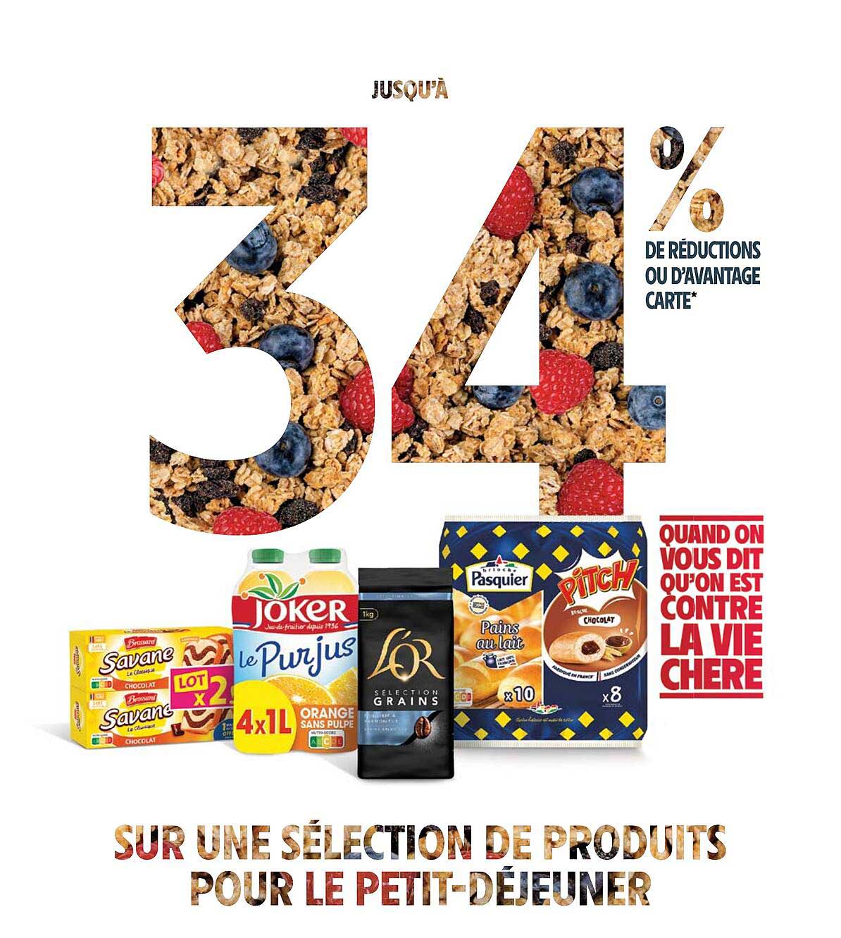 sélection de produits pour le petit-déjeuner