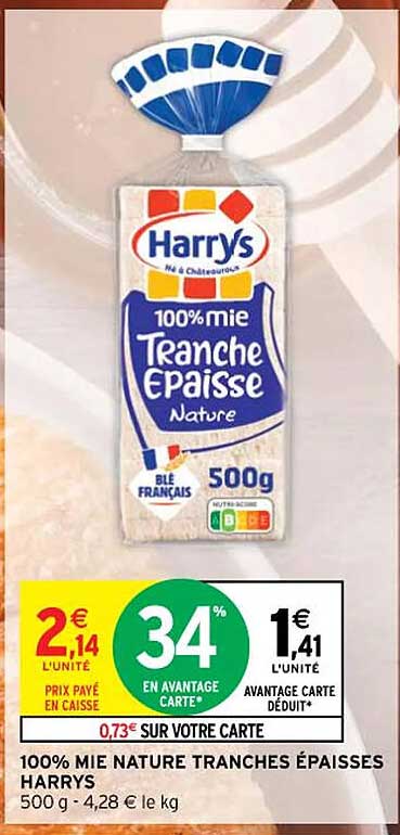100% mie nature tranches épaisses harrys