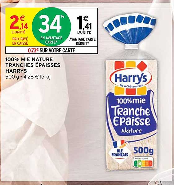 100% mie nature tranches épaisses harrys