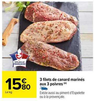 3 Filets De Canard Marinés Aux 3 Poivres