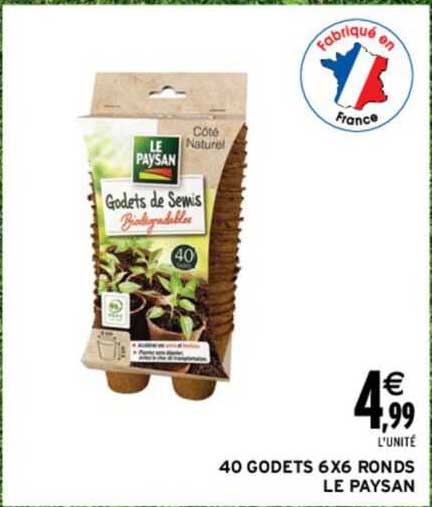 40 godets 6 x 6 ronds le paysan