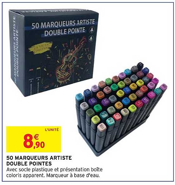 50 marqueurs artiste double pointes