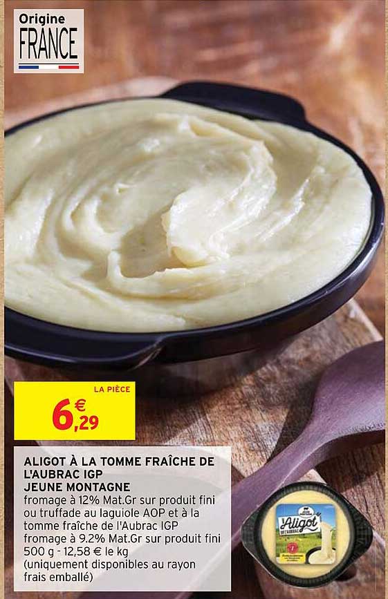 Aligot à La Tomme Fraîche De L'aubrac Igp Jeune Montagne