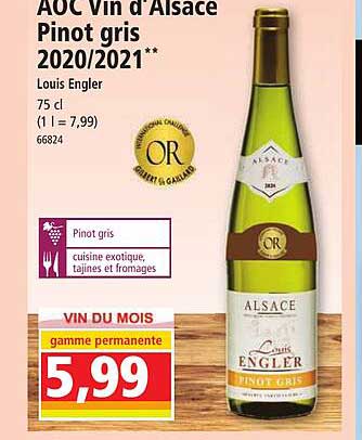aoc vin d'alsace pinot gris 2020/2021