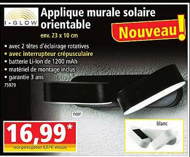 applique murale solaire orientable i-glow