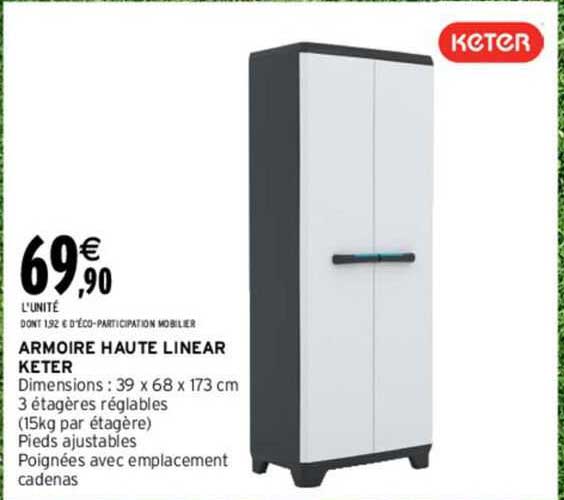 armoire haute linear keter