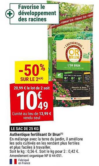 authentique fertilisant or brun