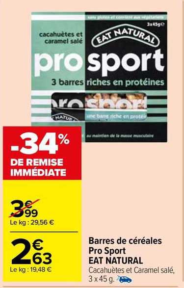 Barres De Céréales Pro Sport Eat Natural