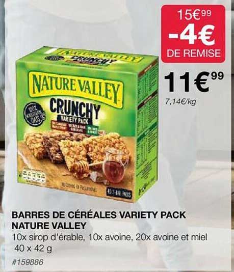 barres de céréales variété pack nature valley