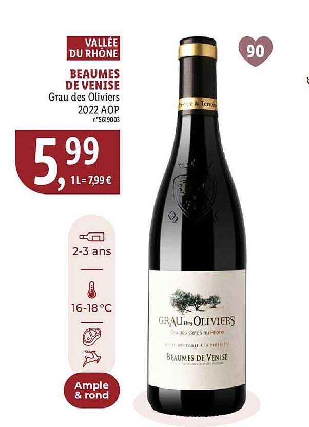 beaumes de venise grau des oliviers 2022 aop