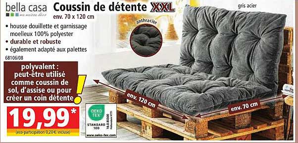 bella casa coussin de détente xxl