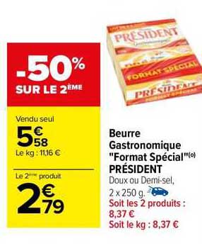 beurre gastronomique "format spécial" président