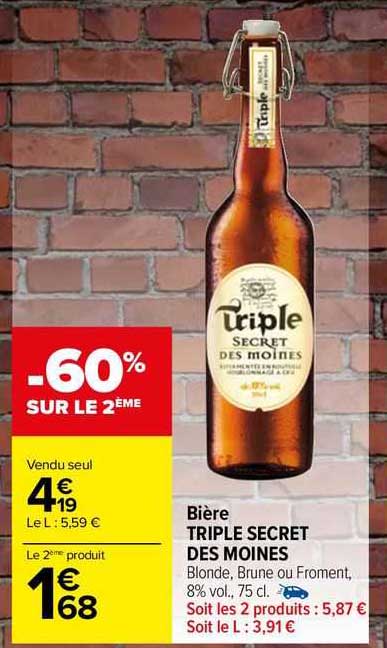 Bière Triple Secret Des Moines
