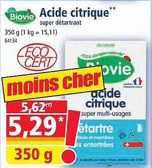 biovie acide citrique