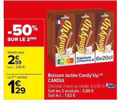 boisson lactée candy'up candia